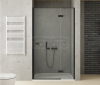 NEW TRENDY - Drzwi wnękowe prysznicowe REFLEXA BLACK czarne profile REFLEXA BLACK Rozmiary 80-140cm