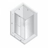 NEW TRENDY Kabina prysznicowa SMART GOLD BRUSHED 1D prostokątna U 100x80x200 szkło czyste 8mm Active Shield 2.0 - UCHWYT RELING EXK-7560