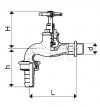ARMATURA KRAKÓW - Zawór wodny, wypływowy czerpalny 1/2 ze złączką węża 190-012-07