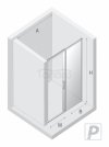 NEW TRENDY Drzwi wnękowe PRIME GUNMETAL BRUSHED 1D L 150x200 szkło czyste 6mm Active Shield 2.0 D-0895A