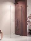 NEW TRENDY Kabina prysznicowa NESTA BLACK WALK-IN U 70x200 szkło czyste 8mm Active Shield 2.0 - WSPORNIK KĄTOWY K-1722-WL