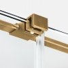 NEW TRENDY Kabina prysznicowa SMART GOLD BRUSHED 1D prostokątna U 130x110x200 szkło czyste 8mm Active Shield 2.0 - UCHWYT RELING EXK-7578