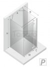 NEW TRENDY Kabina prysznicowa przyścienna drzwi uchylne REFLEXA BLACK 100x110x200 POLSKA PRODUKCJA  EXK-1375/EXK-1376