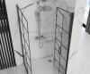 REA - Kabina prysznicowa przyścienna narożna MOLIER Black / Czarna - drzwi 110 ścianka 90