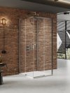 NEW TRENDY Kabina prysznicowa PRIME GUNMETAL BRUSHED 2D prostokątna przyścienna L 80x70x200 szkło czyste 6mm Active Shield 2.0 K-4959
