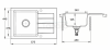 TEKNOVEN AVO zlew granitowy 57x45 cm czarny nakrapiany