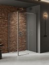 NEW TRENDY Kabina prysznicowa PRIME GUNMETAL BRUSHED 1D prostokątna L 100x90x200 szkło czyste 6mm Active Shield 2.0 D-0885A/D-0354B