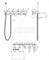 OMNIRES Bateria wannowa 5-otworowa podtynkowa Y chrom Y1237/1CR