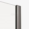 NEW TRENDY Kabina prysznicowa SMART GUNMETAL BRUSHED 1D walk-in U 120x200 szkło czyste 8mm Active Shield 2.0 - WSPORNIK SKOŚNY EXK-7943-WU