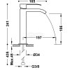 TRES CUADRO Wysoka bateria jednouchwytowa umywalkowa-00661001OM