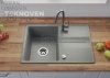 TEKNOVEN ASPIRO 2 zlew granitowy 71x50 cm szary