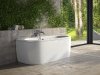 BESCO Wanna przyścienna wolnostojąca Volya 140x75 + syfon klik-klak chrom z przelewem slim #WKV-140-WSS