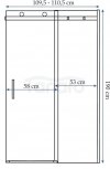 REA - Drzwi prysznicowe przesuwne NIXON-2 100cm