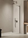NEW TRENDY Kabina prysznicowa NESTA GUNMETAL BRUSHED WALK-IN U 80x200 szkło czyste 8mm Active Shield 2.0 - WSPORNIK KĄTOWY K-1755-WL