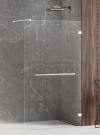 NEW TRENDY Kabina prysznicowa AVEXA WHITE walk-in 130x200 szkło czyste 8mm Active Shield 2.0 WIESZAK EXK-2956