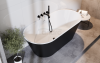 BESCO Wanna wolnostojąca Deeva Matt B&W 150x75 + maskownica odpływu złota #WWA-150DMBG