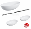 OMNIRES Komplet wanna 160cm + 2x umywalka 60x35 SHELL M+ biały mat 