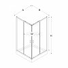 NEW TRENDY Zestaw - Kabina prysznicowa SUVIA BLACK kwadratowa szkło satynowe 90x90x201 drzwi przesuwne szkło satynowe + Brodzik prysznicowy MARO ZS-0020