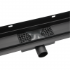 AQUALINE Odpływ liniowy przyścienny 2w1 ze stałym syfonem czarny 120cm LS04BK1200