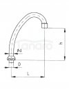 ARMATURA KRAKÓW - Wylewka F18/185 z regulatorem strumienia 831-256-00