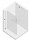 NEW TRENDY Kabina prysznicowa NESTA BLACK WALK-IN U 100x200 szkło czyste 8mm Active Shield 2.0 - WSPORNIK SUFITOWY K-1725-WS