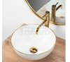 REA - Umywalka Ceramiczna Nablatowa STELLA White Gold Edge 