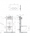 OMNIRES STRONGFRAME stelaż podtynkowy do miski toaletowej z ECO spłukiwaniem + MINIMAL przycisk spłukujący FLUSH SET biały mat STFWCECO1M-RWM