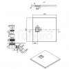 CERSANIT - brodzik kwadratowy TAKO Slim 80 x 4 czarny mat + syfon  S932-161