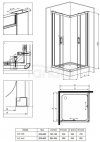 DEANTE Kabina prysznicowa kwadratowa FUNKIA 90x90x185 KYC_041K