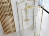 REA - Kabina Prysznicowa Przyścienna RAPID SWING GOLD drzwi 100 + ścianka 90 x2 + ramię x2
