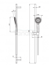 DEANTE ARNIKA Zestaw prysznicowy 3-funkcyjny z drążkiem NQA_Z51K