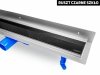 OKEDA Przyścienny odpływ liniowy OKEDA® PRIME LINE™ - BLACK GLASS - CZARNE SZKŁO 90cm 21900.06