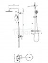 OMNIRES Termostatyczny system prysznicowy natynkowy Y1244NBL
