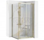 REA - Kabina Prysznicowa Narożna RAPID FOLD Gold - Złota /drzwi 100 + ścianka 80