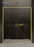 NEW TRENDY Drzwi prysznicowe wnękowe przesuwne podwójne PRIME LIGHT GOLD 130x200 D-0442A