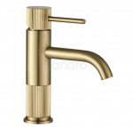 REA Bateria umywalkowa Rea Lungo Stripe Złota Szczotkowana Niska