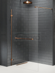 NEW TRENDY  Kabina prysznicowa AVEXA COPPER BRUSHED walk-in U 160x200 szkło czyste 8mm Active Shield 2.0  EXK-7175