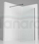 JELLOW  - ścianka prysznicowa FUJI 90 typu Walk-In szkło transparentne 8mm profil CZARNY  KN-01-W-33-90