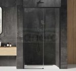 NEW TRENDY - Drzwi wnękowe prysznicowe przesuwne PRIME BLACK Rozmiary 100-160 cm