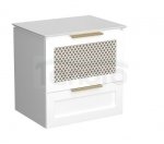  KROFAM - Szafka pod umywalkę CHIC 60cm,  2 szuflady, biały satyna/złoto  CH2 5970-0/43Z-W