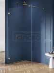 NEW TRENDY Kabina ścianka walk-in szkło 8mm AVEXA GOLD BRUSHED 130x200 EXK-2000