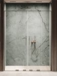 NEW TRENDY Drzwi wnękowe SMART GUNMETAL BRUSHED 2D U 160x200 szkło czyste 8mm Active Shield 2.0 EXK-7836