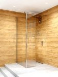 CLUSI - Kabina prysznicowa WALK-IN ARES 100 z boczną szybą, szkło transparentne z powłoka ClanGlass