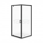 CERSANIT - SET C702: Kabina kwadratowa ARTECO 90x90x190 czarna szkło transparentne + brodzik TAKO biały 4 cm  S913-020