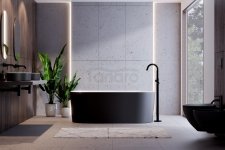 BESCO Wanna wolnostojąca Lova Matt B&W 160 + klik-klak chrom czyszczony od góry #WMM-160LBKC