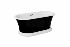 BESCO Wanna wolnostojąca Ziva Matt B&W 160x75 + klik-klak z przelewem szczelinowym chrom #WMA-160ZBSC