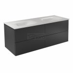 BESCO Szafka Akya Classic Gun Metal Połysk 131 z umywalką biały połysk + klik-klak chrom #KAC-131-PGC