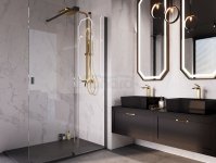 BESCO Kabina ścianka ruchoma Vayo Black 140x200 VYB-140-200C