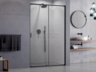 BESCO Drzwi prysznicowe przesuwne Zarya Black 130 DZB-130
