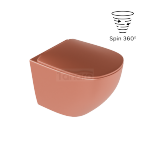 EXCELLENT Luqa miska WC 48 cm wisząca bezrantowa, z system spłukiwania Spin 360, z deską wolnoopadającą, terracotta CEAC.6403.K.6405.480.TEM